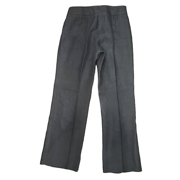 Talbots Black Irish Linen Straight Leg Pants Mid-rise Petite Women's 4P - Picture 4 of 8